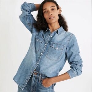 Madewell Light Blue Denim Button-Down Shirt